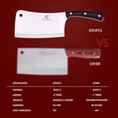 Kitchen knife set, butcher knife and fruit knife 2-piece set, professional chef's knife, kitchen knife, cleaver, Damascus pattern vegetable knife, paring knife, wooden handle, gift box