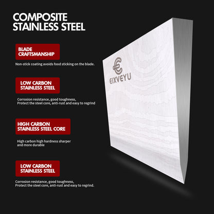 Kitchen knife set, butcher knife and fruit knife 2-piece set, professional chef's knife, kitchen knife, cleaver, Damascus pattern vegetable knife, paring knife, wooden handle, gift box