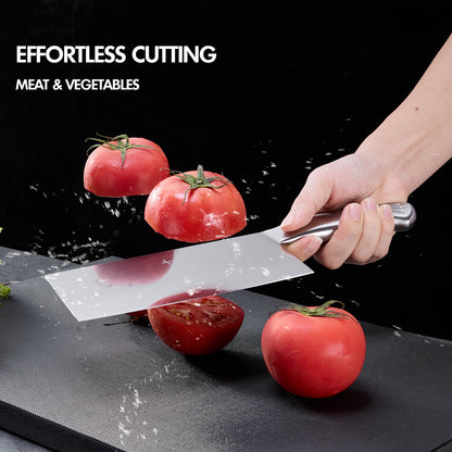 Kitchen knife set, butcher knife and fruit knife 2-piece set, professional chef's knife, kitchen knife, cleaver, forged vegetable knife, paring knife, wooden handle, gift box