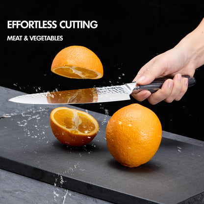 Chef's knife and fruit knife 2-piece set, kitchen knife set, professional chef's knife kitchen knife, forged vegetable knife meat knife paring knife, wooden handle, gift box