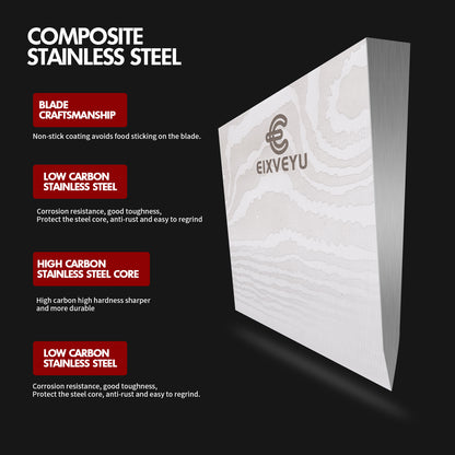 Chef's knife and fruit knife 2-piece set, kitchen knife set, professional chef's knife kitchen knife, Damascus pattern vegetable knife meat knife paring knife, stainless steel handle, gift box