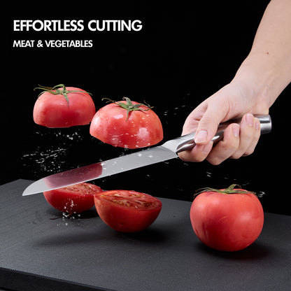 SHI BA ZI ZUO Santoku Knife and Fruit Knife,2-Piece Professional Kitchen Knife Set Chef Knife with Ergonomic Handle Stainless Steel for Kitchen and Restaurant