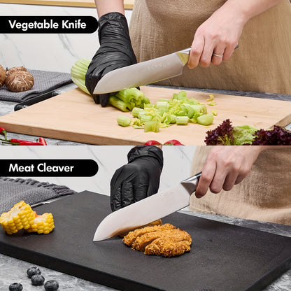 SHI BA ZI ZUO Santoku knife 18 cm chef's knife Sharp kitchen knife made of 40Cr13MoV stainless steel with ergonomic handle