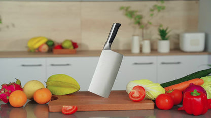 SHI BA ZI ZUO Meat Cleaver Knife,Stainless Steel Butcher Knife with Ergonomic Handle,Professional Kitchen Knife for Home Kitchen and Restaurant