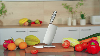 SHI BA ZI ZUO 2 PCS Kitchen Knife Set,Professional Chinese Chef Knife and Fruit Knife with Ergonomic Handle Stainless Steel Chef Knife for Kitchen and Restaurant